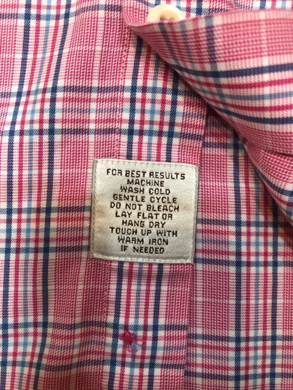 Peter Millar Men's Size L 100% Cotton Pink Plaid Long Sleeve Button-Down Shirt - Picture 6 of 9